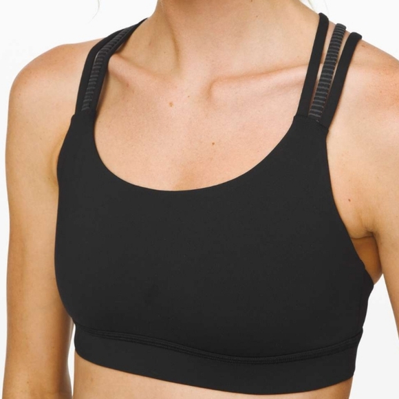 Lululemon Energy Bra, *Strappy, Black, Medium, Size 10 - Picture 3 of 8